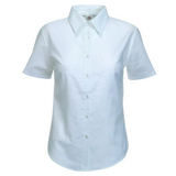 Фотография Руб. New Lady-fit Short Sleeve Oxford Shirt, бел._XL, 70% х/б, 30% п/э, дорогой бренд Fruit