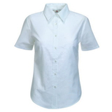 Изображение Руб. New Lady-fit Short Sleeve Oxford Shirt, бел._XS, 70% х/б, 30% п/э от производителя Fruit