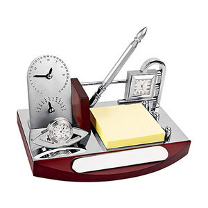 Фото Настольный прибор «Рейкьявик»: часы, термометр, вечный календарь, ручка, бумажный блок