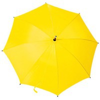 Зонт-трость РАДУГА с деревянной ручкой, полуавтомат, d104 х 89 см. Устойчив к сильным порывам ветра, желтый