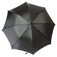 Зонт-трость РАДУГА с деревянной ручкой, полуавтомат, d104 х 89 см. Устойчив к сильным порывам ветра, черный