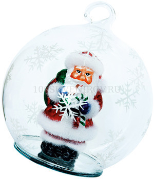 Фото Недорогой новогодний шар с Дедом Морозом для гравировки