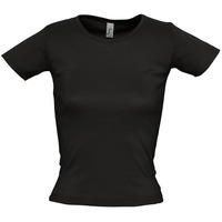 Красивая футболка женская LADY 220 с круглым вырезом, черная и модные поло