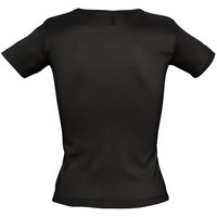 Стильная летняя футболка женская LADY 220 с V-образным вырезом, черная