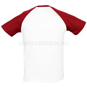 Фото Футболка мужская FUNKY 150, белая с красным «Sols», M—XL см