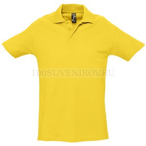 Фото Рубашка поло мужская SPRING 210, желтая «Sols», S—XXL см