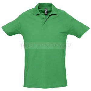 Фото Рубашка поло мужская SPRING 210, ярко-зеленая «Sols», S—XXL см