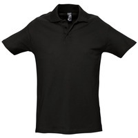 Картинка Рубашка поло мужская SPRING 210, черная, дорогой бренд Sol's