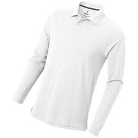 Изображение Рубашка-поло с длинным рукавом Oakville мужская, белый, дорогой бренд Elevate