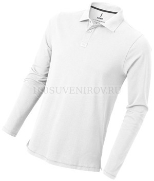 Фото Рубашка-поло с длинным рукавом "Oakville" мужская, белый «Elevate», L