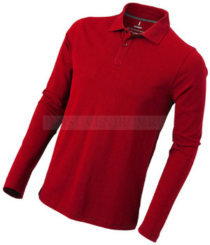 Фото Рубашка-поло с длинным рукавом "Oakville" мужская, красный «Elevate», M
