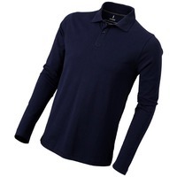 Картинка Рубашка-поло с длинным рукавом Oakville мужская, темно-синий от бренда Elevate