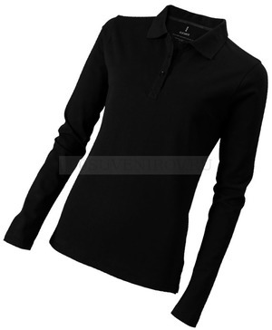 Фото Рубашка-поло с длинным рукавом "Oakville" женская, черный «Elevate», S