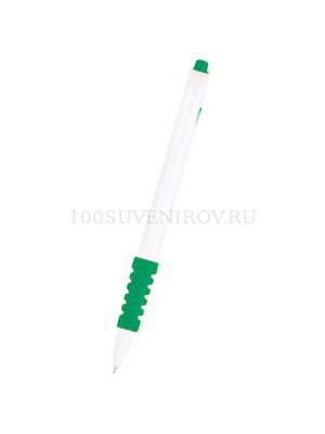 Фото Ручка шариковая «Фиджи» белая/зеленая (белый, зеленый)