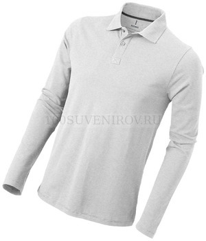 Фото Рубашка-поло с длинным рукавом "Oakville" мужская, серый меланж «Elevate», 2XL
