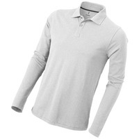 Рубашка-поло с длинным рукавом "Oakville" мужская, серый меланж, Серый меланж, L