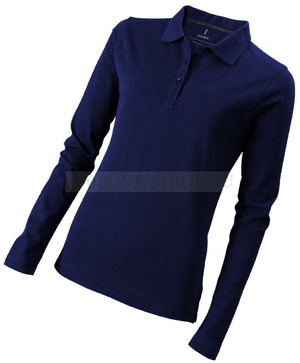 Фото Рубашка-поло с длинным рукавом "Oakville" женская, темно-синий «Elevate», L
