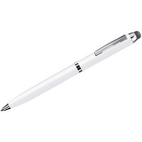 CLICKER TOUCH, ручка шариковая со стилусом для сенсорных экранов, белый/хром, металл и стилусы