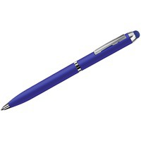 CLICKER TOUCH, ручка шариковая со стилусом для сенсорных экранов, синий/хром, металл