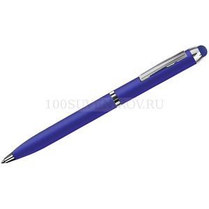 Фото CLICKER TOUCH, ручка шариковая со стилусом для сенсорных экранов, синий/хром, металл