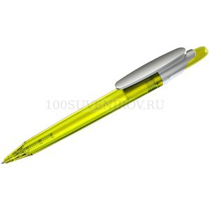 Фото OTTO FROST SAT, ручка шариковая, фростированный желтый/серебристый клип, пластик