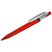 OTTO FROST SAT, ручка шариковая, фростированный красный/серебристый клип, пластик