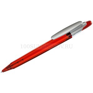 Фото OTTO FROST SAT, ручка шариковая, фростированный красный/серебристый клип, пластик