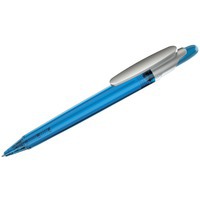 OTTO FROST SAT, ручка шариковая, фростированный голубой/серебристый клип, пластик