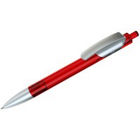 TRIS LX SAT, ручка шариковая, прозрачный красный/серебристый, пластик