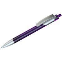 TRIS LX SAT, ручка шариковая, прозрачный фиолетовый/серебристый, пластик