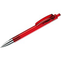 TRIS CHROME LX, ручка шариковая, прозрачный красный/хром, пластик