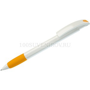 Фото NOVE, ручка шариковая с грипом, желтый/белый, пластик
