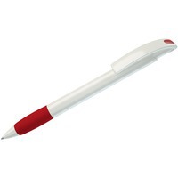 Ручка пластиковая NOVE шариковая с грипом, красный/белый