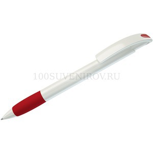 Фото Пластиковая ручка NOVE шариковая с грипом, красный/белый