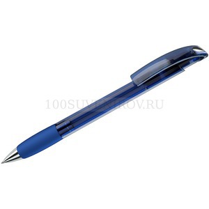 Фото NOVE LX, ручка шариковая с грипом, прозрачный синий/хром, пластик