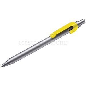Фото SNAKE, ручка шариковая, желтый, серебристый корпус, металл