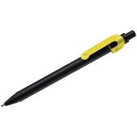 SNAKE, ручка шариковая, желтый, черный корпус, металл