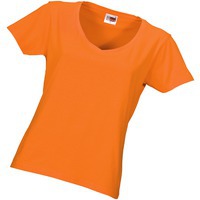 Фотография Футболка Heavy Super Club  женская с V-образным вырезом оранжевый, магазин ЮЭс Басик