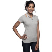 Фотка Рубашка поло женская PASADENA WOMEN 200 с контрастной отделкой, черный/зеленый S