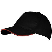 Бейсболка LONG BEACH, черная с красным и черные кепки