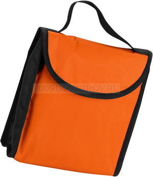 Фото Контейнер для продуктов с вилкой и ножом, в термо сумке,оранжевый