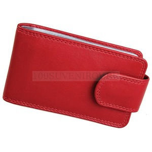 Фото Футляр для  кредитных карт "Верона",  11*6,5 см,  кожа, подарочная упаковка (красный)