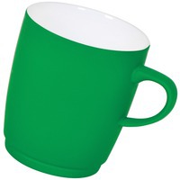Кружка "Soft" с прорезиненным покрытием, зеленая, 350 мл, фарфор
