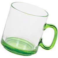 Кружка "Joyful",прозрачная с зеленым,300мл,стекло