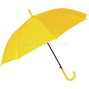 Фото Большой зонт-трость ЯРКОСТЬ с пластиковой ручкой, полуавтомат, d100 х 82,5 см (желтый)