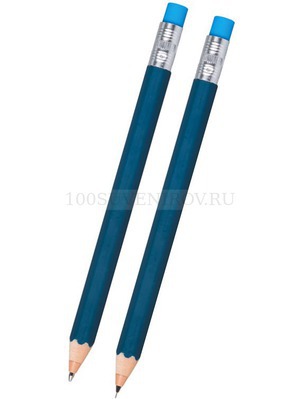 Фото Набор "Даллас": ручка шариковая, карандаш с ластиком в футляре, синий