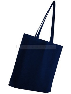 Фото Сумка для покупок из хлопка "Eco"; синий; 38х42 см; 100% хлопок; шелкография