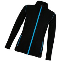 Толстовка Nova Women, черная с ярко-голубым_L, 100% полиэстер, флис, 200г/м2 и женская куртка