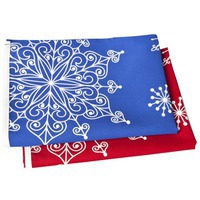 Декоративная скатерть «Снежинки», синяя