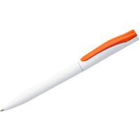 Изображение Ручка шариковая Pin, белая с оранжевым компании Open